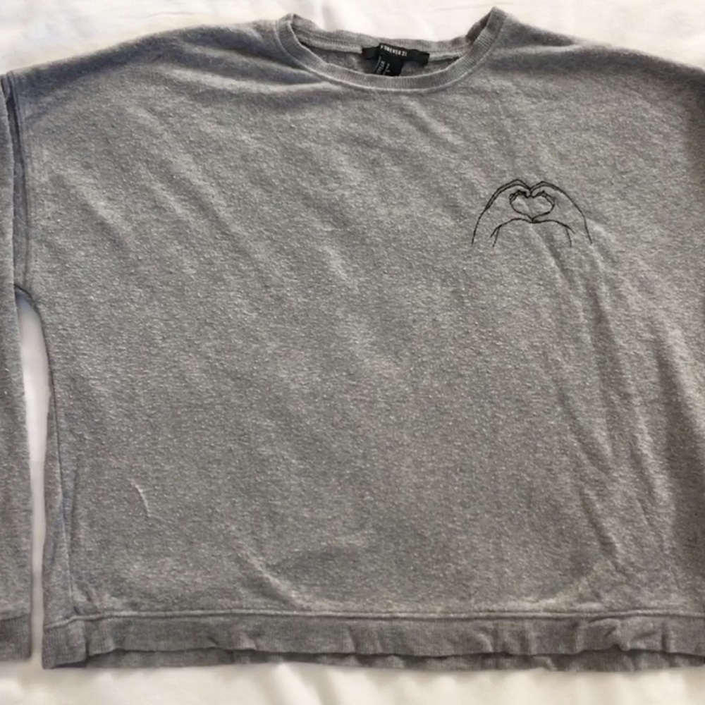 Gray sweater with hand embroidery